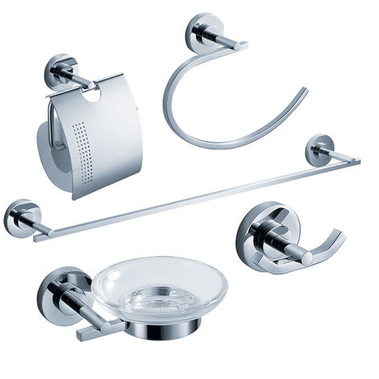 Fresca Alzato Wall Mounted 5-Piece Bathroom Accessory Set in Chrome