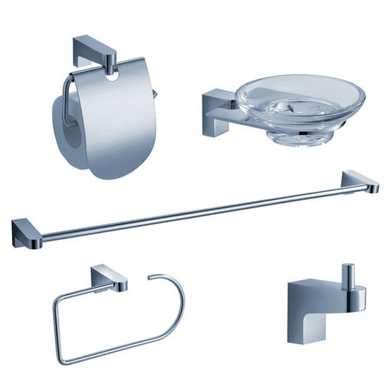Fresca Generoso Wall Mounted 5-Piece Bathroom Accessory Set in Chrome