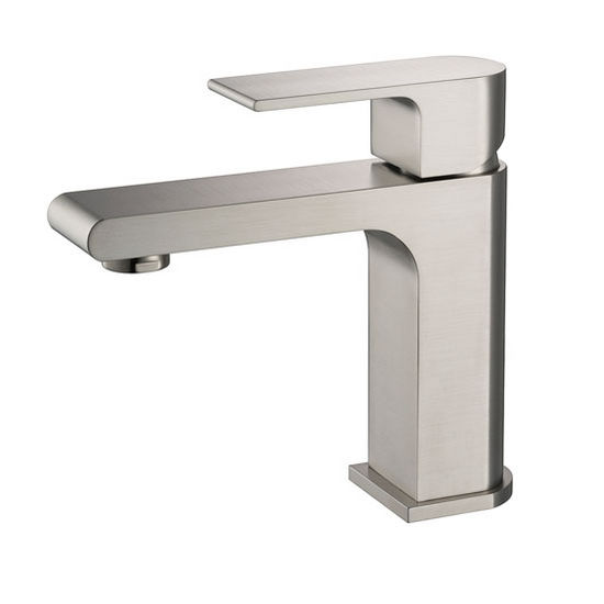 Fresca Allaro Single Hole Mount Bathroom Vanity Faucet in Brushed Nickel, Dimensions: 2" W x 5-45/64" D x 6-5/16" H
