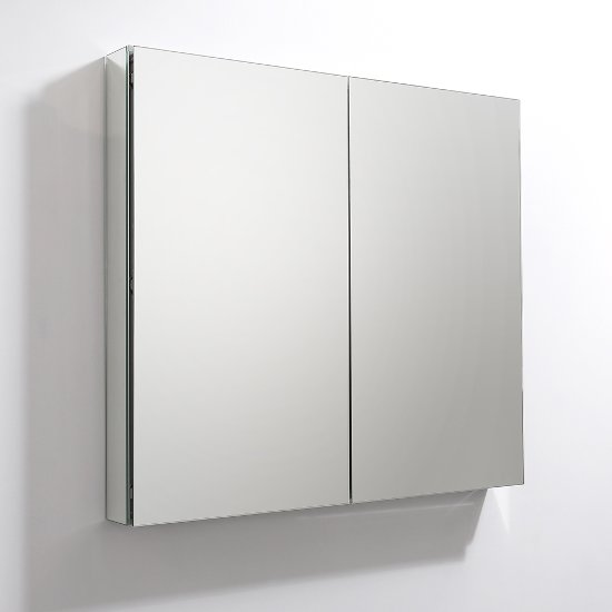 Fresca 40" Wide x 36" Tall Bathroom Medicine Cabinet w/ Mirrors (2 Mirrored Doors), 39-1/2" W x 5" D x 36" H