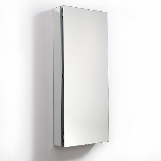 Fresca 15" Wide x 36" Tall Bathroom Medicine Cabinet w/ Mirrors (1 Mirrored Door), 15" W x 5" D x 36" H