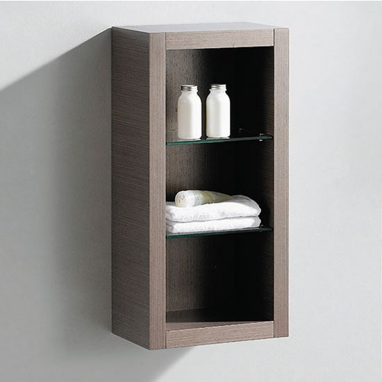 Allier Wall Mounted Bathroom Linen Side Cabinet w/ 2 Glass Shelvesby ...