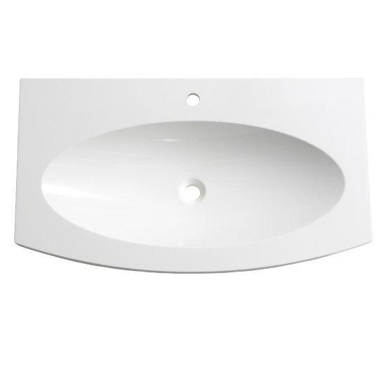 Fresca Energia 36" White Integrated Sink / Countertop, 36" W x 20-3/8" D x 2" H