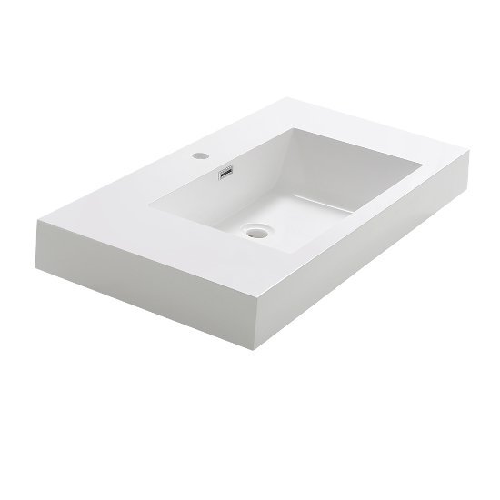 Valencia 40'' White Integrated Sink / Countertop by Fresca ...