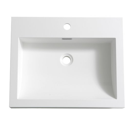 Fresca Nano 24" White Integrated Sink / Countertop, 23-3/8" W x 18-3/4" D x 3-1/2" H