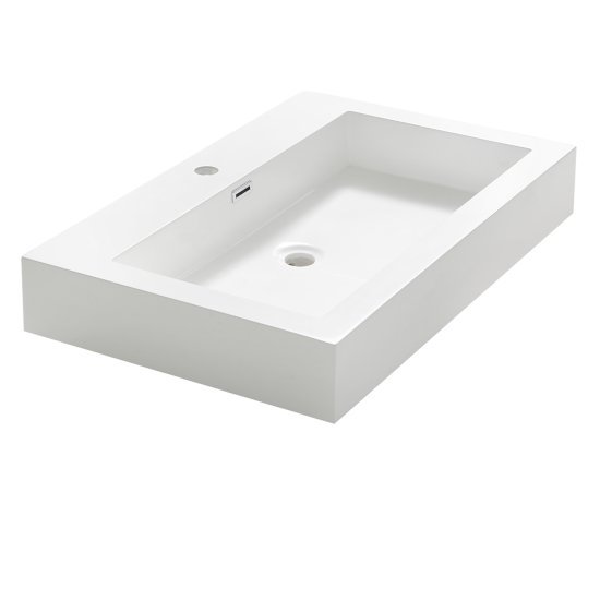 Livello 30'' W White Bathroom Integrated Sink / Countertop by Fresca ...