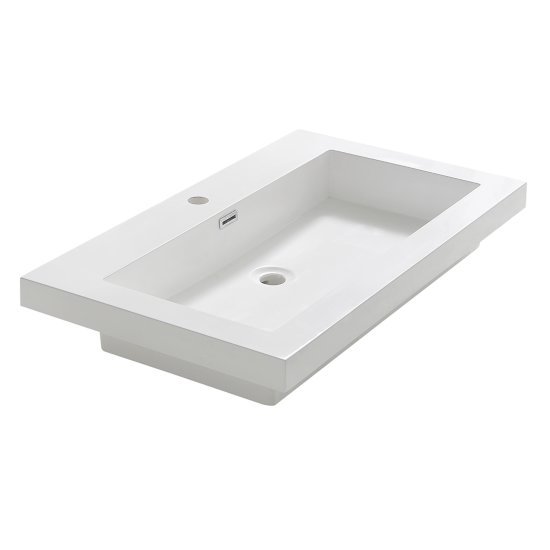 Medio 32'' W White Bathroom Integrated Sink / Countertop by Fresca ...