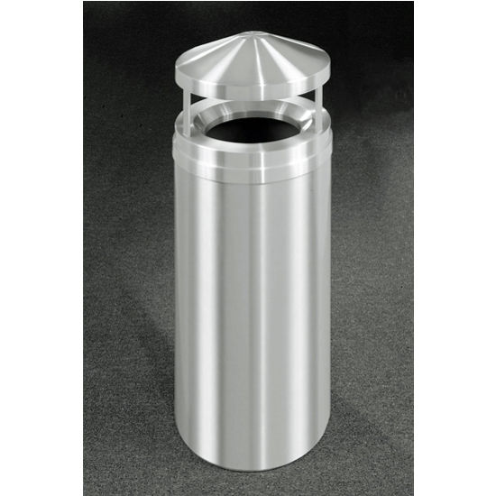Canopy Top Satin Aluminum Cover Waste Receptacle