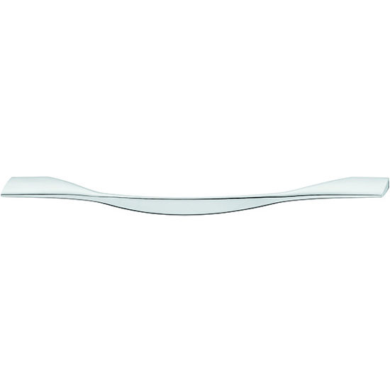 Hafele (9-1/2'' W) Curved Handle in Polished Chrome, 240mm W x 27mm D x 12.5mm H