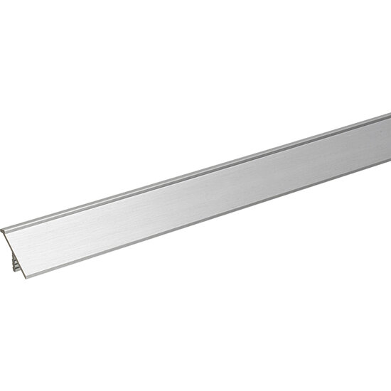 Hafele Design Deco Series Minimalist Edge Profile Inset 45 Degree Handle, Aluminum, Satin, 98-7/16'' W x 3/4'' D x 11/16'' H
