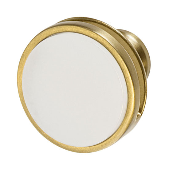 Hafele Amerock Oberon Collection Round Knob, Golden Champagne/ Frosted, 35mm Diameter