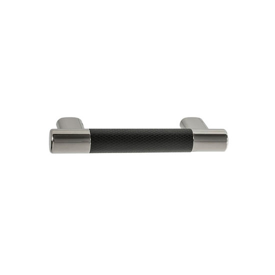 Hafele Amerock Esquire Collection Handle, Polished Nickel/ Black Bronze, 119mm W x 16mm D x 38mm H, 79/ 96mm Center to Center