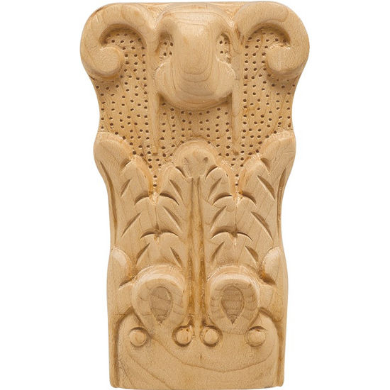 Hafele Acanthus Collection Onlay Ornament, Carved, 2-7/8'' W x 1-9/16'' D x 5'' H, Maple