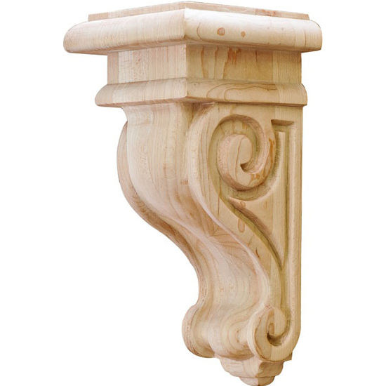 Hafele Scroll Collection Corbel, Maple, 2-7/8"W x 3"D x 6"H