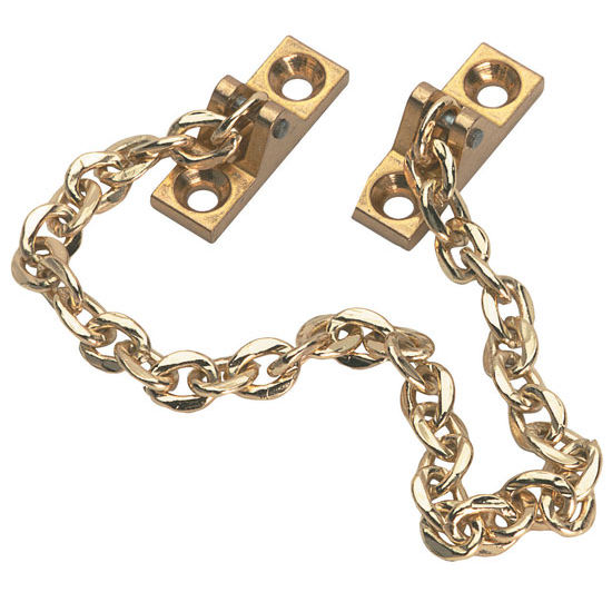 Hafele Decorative Door Chain, Polished Brass, 200mm (7-7/8") Length