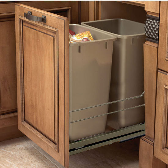 Hafele Built-In Double Pull-Out Bottom Mount Waste Bin with Soft ...