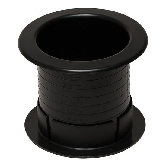 Hafele Dually Cable Grommet, Dual-Sided, Black, Cut to Thickness, 2-1/2" Hole
