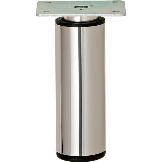 Hafele Height Adjustable Foot, Round, Polished Chrome, 100mm (3-15/16") H