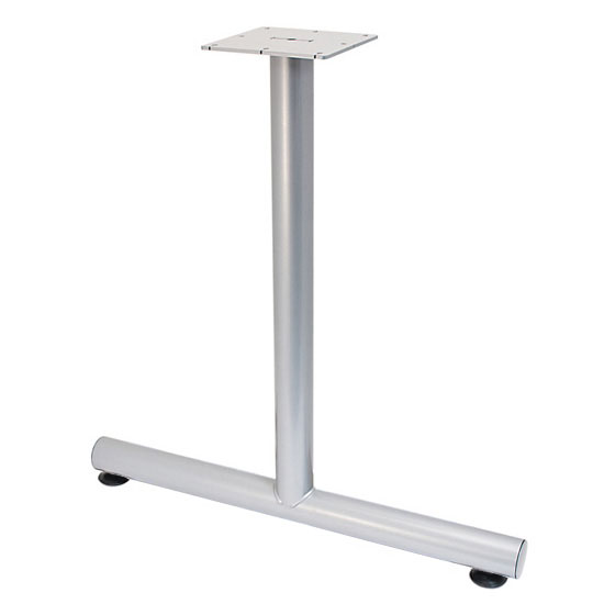 Hafele Steel T-Leg Style Side Base, with Glides or Casters, for 24