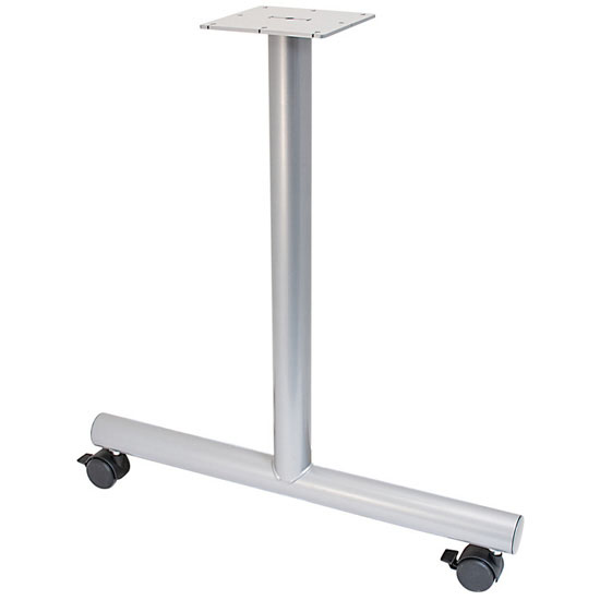 Hafele Steel T-Leg Style Side Base, with Glides or Casters, for 24