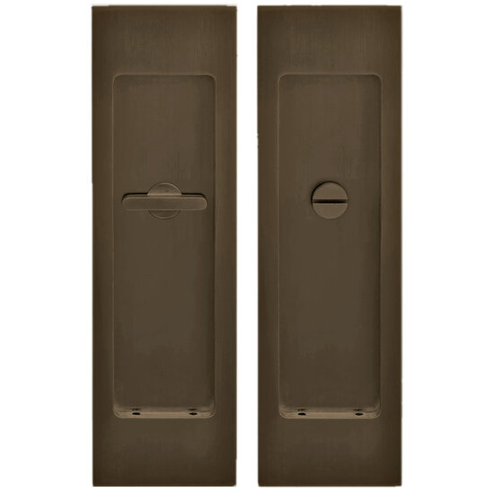 Hafele Sliding Door Pocket Door Privacy Lock with Emergency Release in Oil-Rubbed Bronze, 2-3/8" W x 7-7/8" H