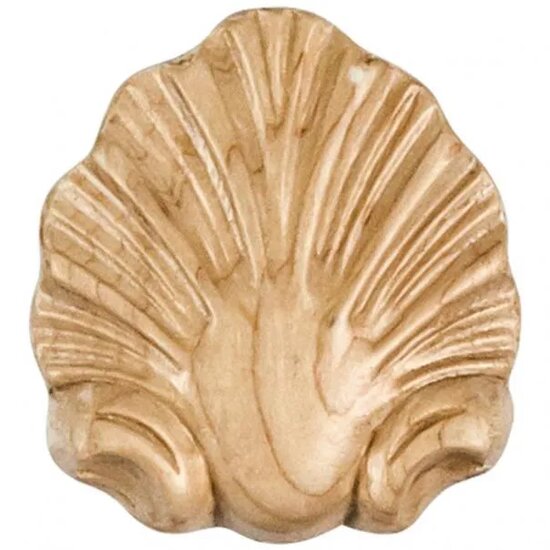 Shell Appliqué In Cherry or Hard Maple, 2-1/2" W x 1/2" D x 2-3/4" H (Shown in Cherry)