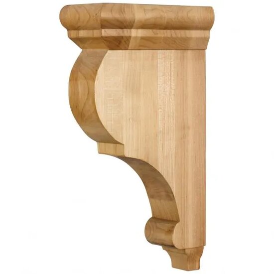 Smooth Corbel In Hard Maple, 3" W x 6-1/2" D x 12" H