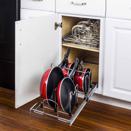 Cookware Pullout Organizer with Full Extension Ball bearing Slides in ...