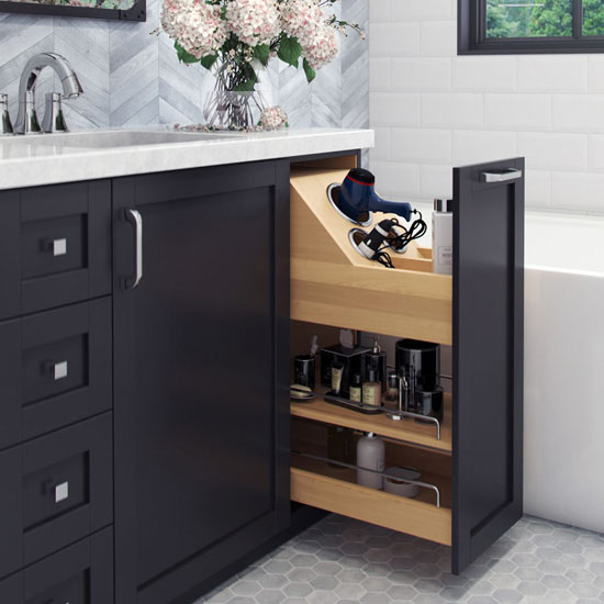 8" Vanity Cabinet Pullout Illustration
