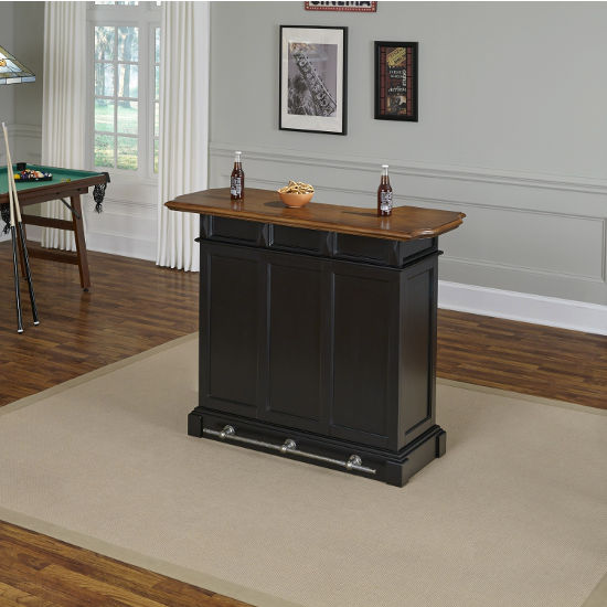 Bar in Black Finish, Front View