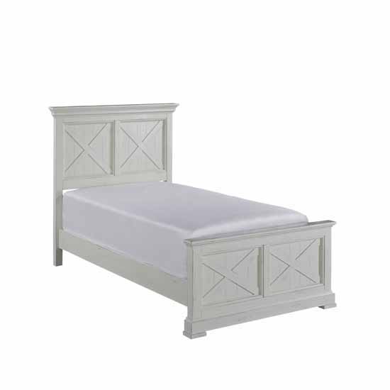 Home Styles Seaside Lodge Twin Bed, White, 46"W x 83"D x 50"H