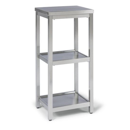 Home Styles Bold Stainless Steel Collection 3-Tier Bath Shelf in Brushed Stainless Steel, 13" W x 11" D x 28" H