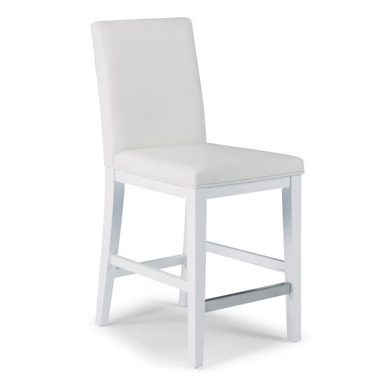 Home Styles Linear Collection Counter Stool in White, 18" W x 21-3/4" D x 40-1/2" H
