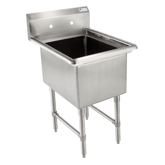 John Boos B-Series Compartment Single Bowl Sink in Multiple Sizes with No Drainboard, 16-Gauge