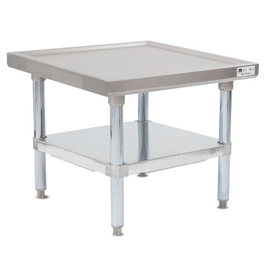 John Boos MS4 Series 14-Gauge Stainless Steel Top Commercial Machine Stand with Galvanized Legs and Adjustable Shelf, Knocked Down