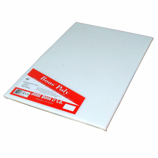 John Boos Poly 1000 Reversible NSF Cutting Board with Hand Slot, Pure White