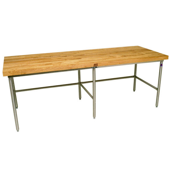 John Boos Stallion ST6-2460GSK Stainless Steel Flat Top Work Table with Adjustable Glavanized Lower Shelf and Legs 60 Length x 24 Width 