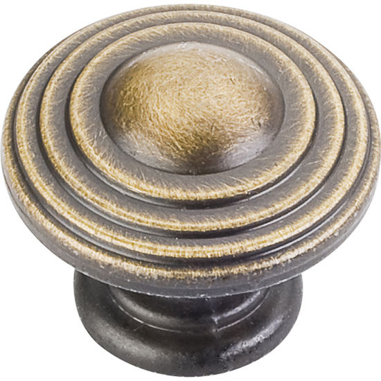 Jeffrey Alexander Bremen 2 Collection 1-1/4" Diameter Round Ring Cabinet Knob in Antique Brushed Satin Brass