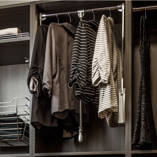 Closet Soft Close Expanding Wardrobe Lift with Twist and Lock