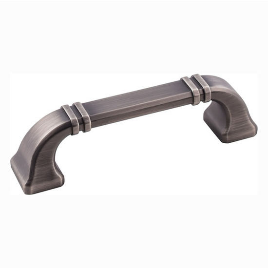 Jeffrey Alexander Ella Collection 4-1/2" W Decorative Cabinet Pull in Brushed Pewter, Center to Center: 96mm (3-3/4")