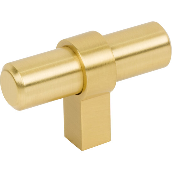 Jeffrey Alexander Key Grande Collection 2'' W Cabinet ''T'' Knob in Brushed Gold, Product Angle View