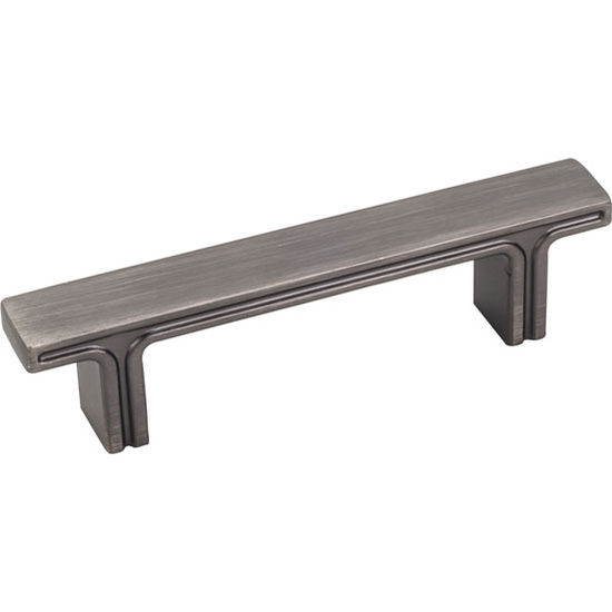 Jeffrey Alexander Anwick Collection 4-5/16" W Rectangle Cabinet Pull in Brushed Pewter, 4-5/16" W x 1-1/16" D, Center to Center 3"
