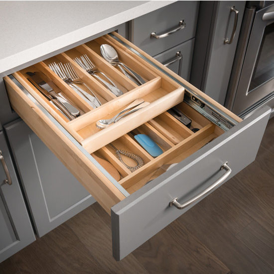 Nested Double Cutlery Drawer, with pre-assembled 100lb full extension ball bearing drawer slides
