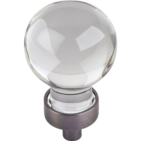 Jeffrey Alexander Harlow Collection 1-1/16" Diameter Small Glass Sphere Decorative Cabinet Knob in Brushed Pewter