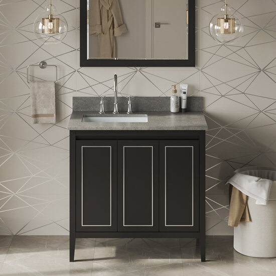 Percival Collection 36'' W Single Bowl Bathroom Vanity with Left Offset ...