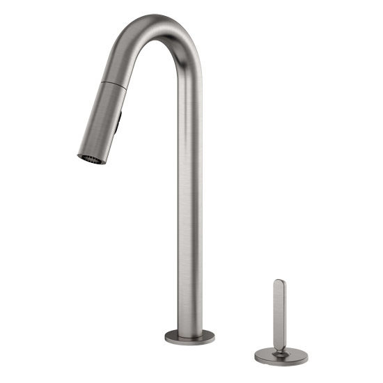 Julien Apex Pull Down Kitchen Faucet with Dual Spray & Remote Single Lever, Brushed Nickel