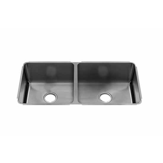 JULIEN Classic Collection Undermount Sink with Double Bowl, Larger Right Bowl, 16 Gauge Stainless Steel
