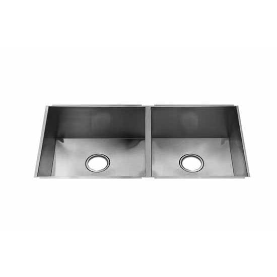 JULIEN UrbanEdge Collection Undermount Sink with Double Bowl, Larger Left Bowl, 16 Gauge Stainless Steel