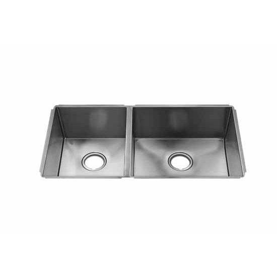 JULIEN J7 Collection Undermount Sink with Double Bowl, Larger Right Bowl, 16 Gauge Stainless Steel