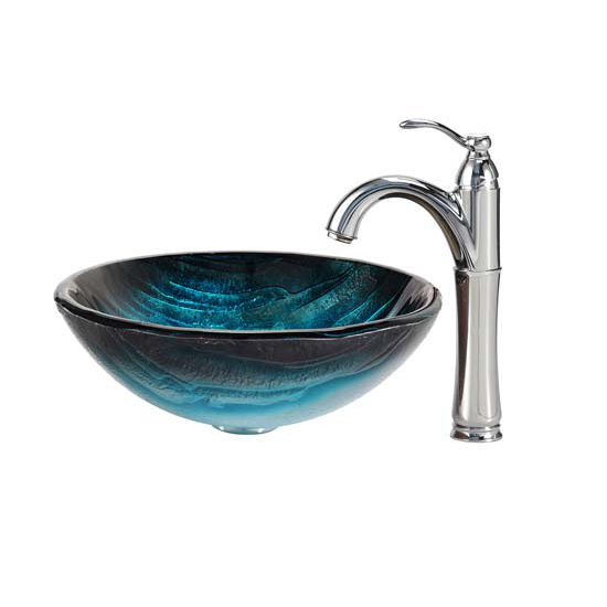 Bathroom Sinks Sets Nature Series Ladon Glass Vessel Sink